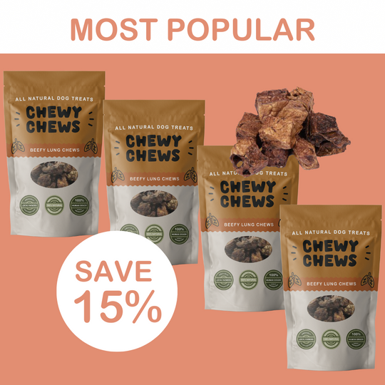 4x 100g Packs of Beefy Lung Chews