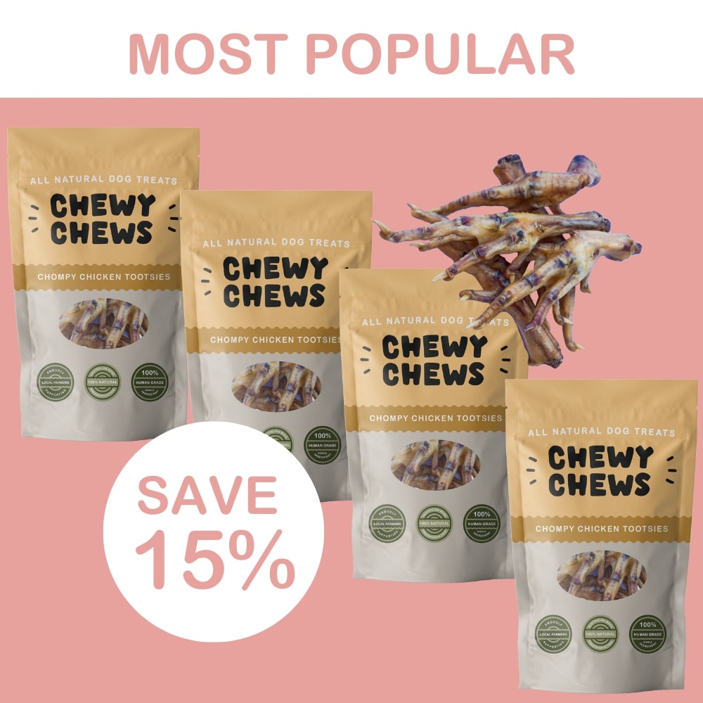 4x 100g Packs of Chompy Chicken Tootsies