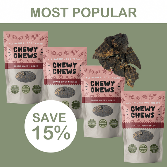 4x 100g Packs of Goatie Liver Nibbles