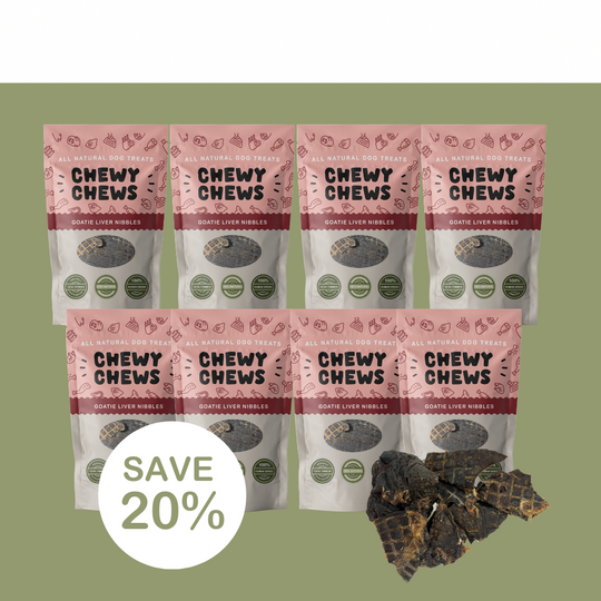8x 100g Packs of Goatie Liver Nibbles