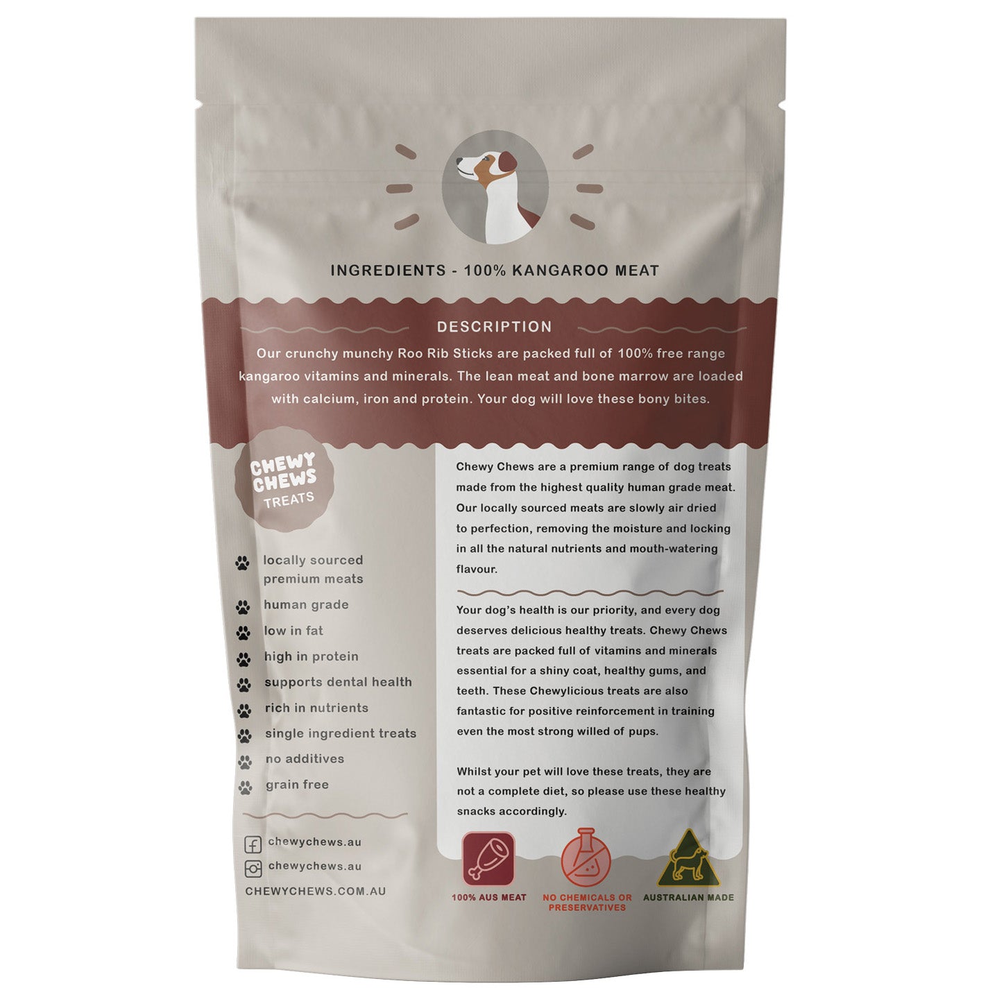 Roo Rib Sticks | Chewy Chews | Premium Dog Treats