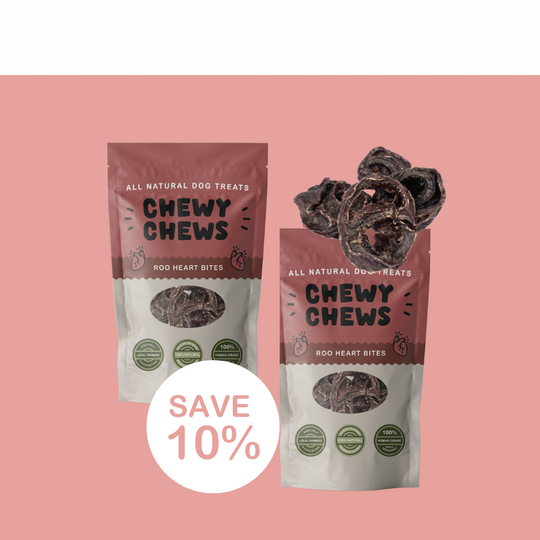 2x 100g Packs of Roo Heart Bites