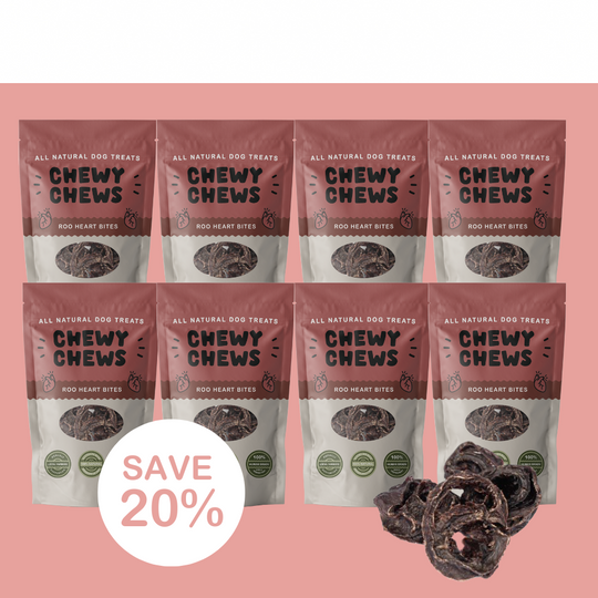 8x 100g Packs of Roo Heart Bites