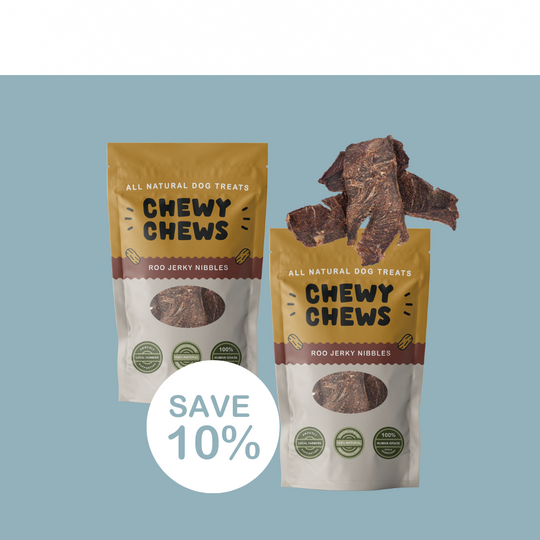 2x 100g Packs of Roo Jerky Nibbles