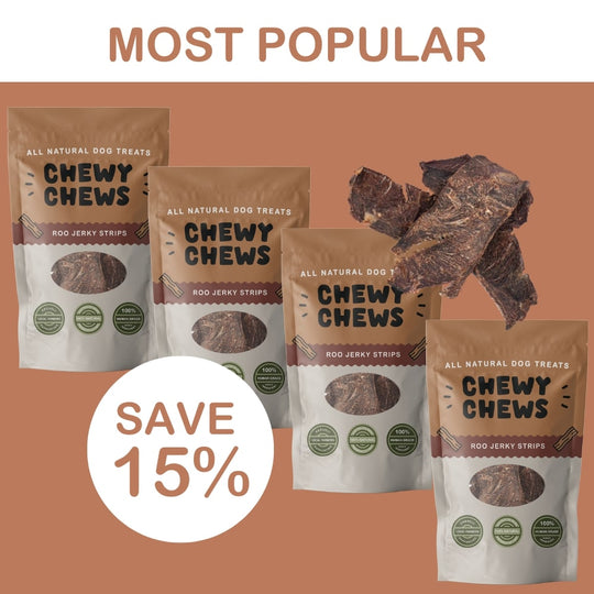 4x 100g Packs of Roo Jerky Strips