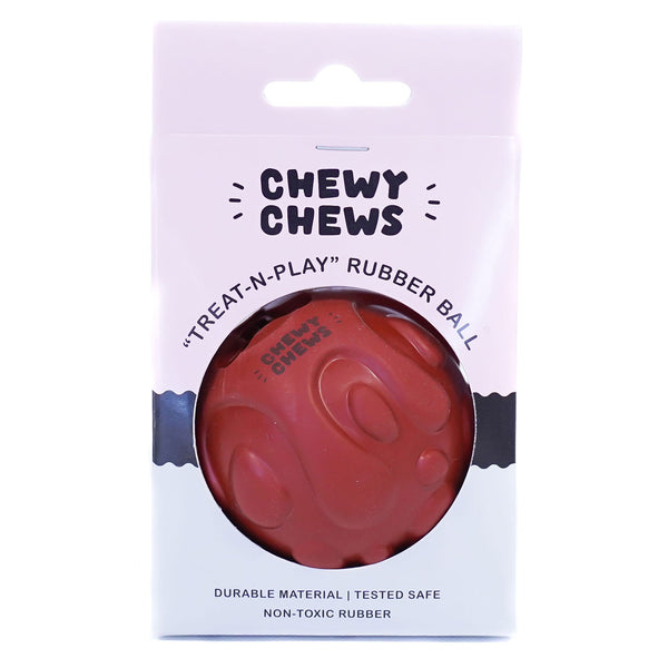 Treat N Play Rubber Ball Chewy Chews Premium Dog Treats